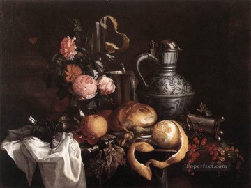 静物 Painting - 本の静物画 オランダ語 ヤン・ダヴィッツ・デ・ヘーム
